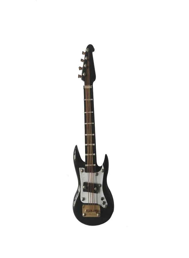 ALANO 10cm Black Wood & Brass Guitar Ornament Dollhouse Guitar (GE23B-8) - Image 1